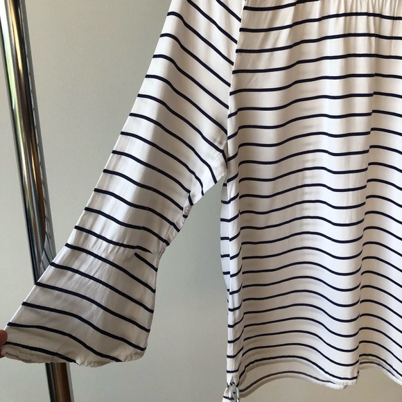 BANANA REPUBLIC STRIPED TOP WITH 3/4 BELL SLEEVES - Picture 2 of 4